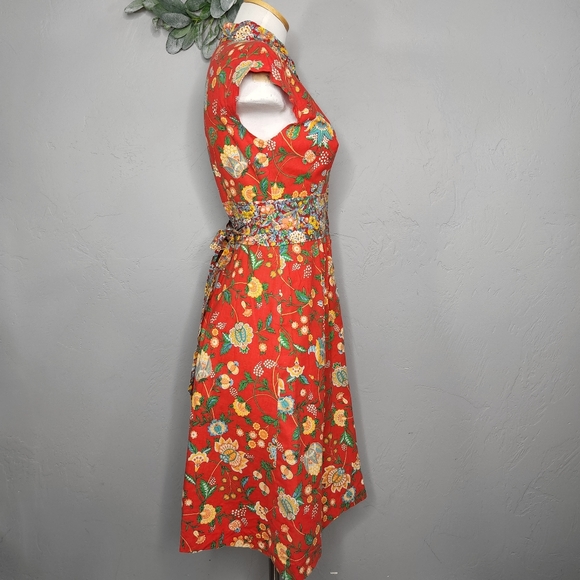 Vintage 70s Floral Union Made Fit & Flare Dress - Picture 2 of 12